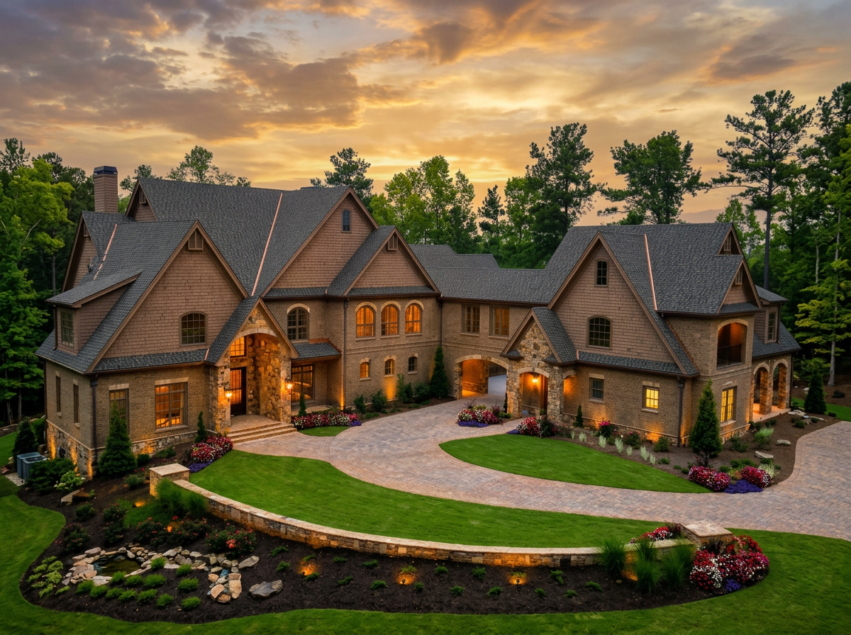 Waterford Manor — English Manor estate with stone and brick exterior